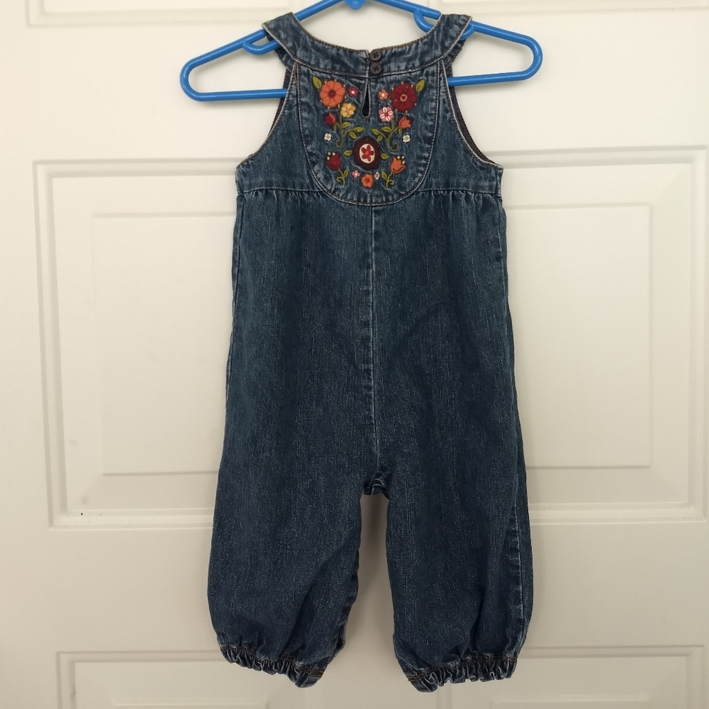 Gymboree Denim Overalls 6-12 Mo Romper & Jacket - Picture 5 of 12